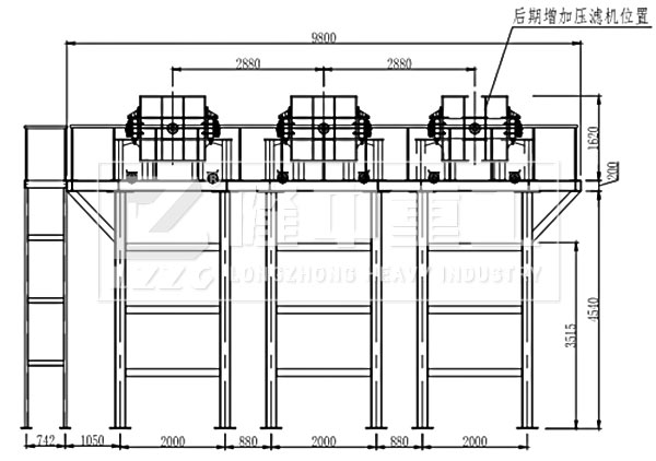 压滤车间及三氢净化体B向视图